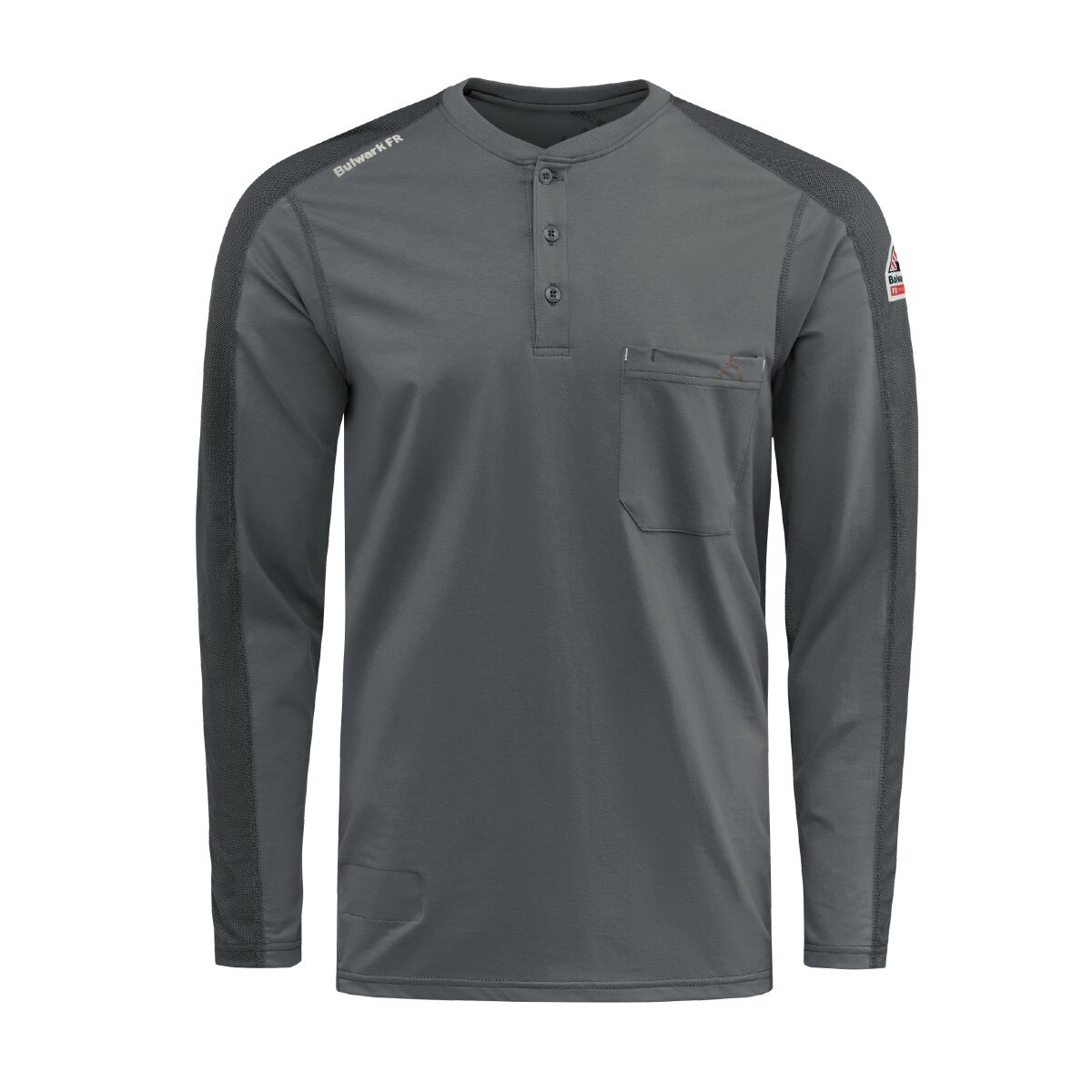 Bulwark Men's Flex Knit Henley in Charcoal